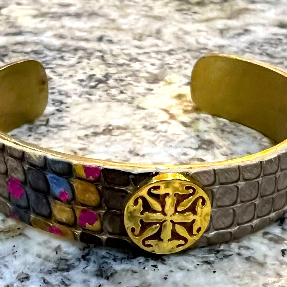 Rustic cuff snakeskin cuff